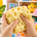 Squishy Cheese Cube Stress Ball — Shapeable Sensory Fidget Toy